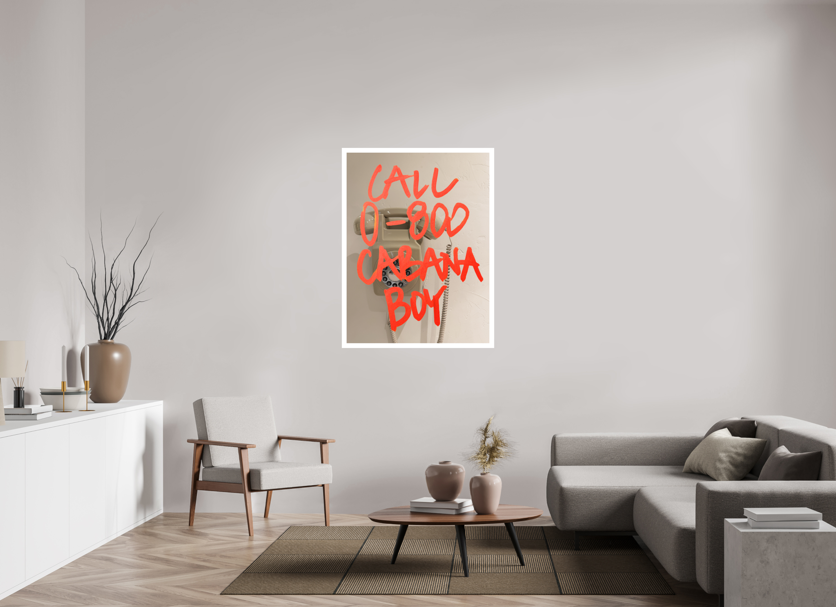 90 x 120 cm, Luxe Paper Print unframed The Cabana Boy - "I just called" Special CABANA EDITION