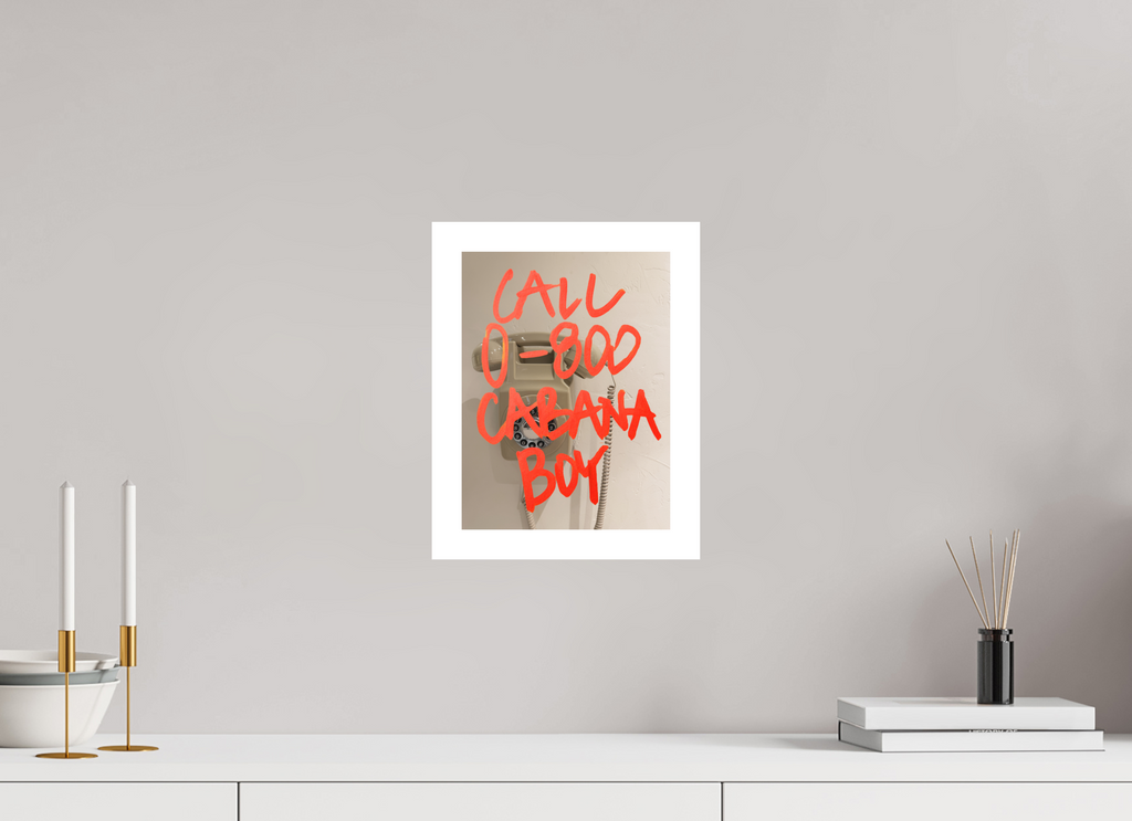 21 x 28 cm, Luxe Paper Print unframed The Cabana Boy - "I just called" Special CABANA EDITION