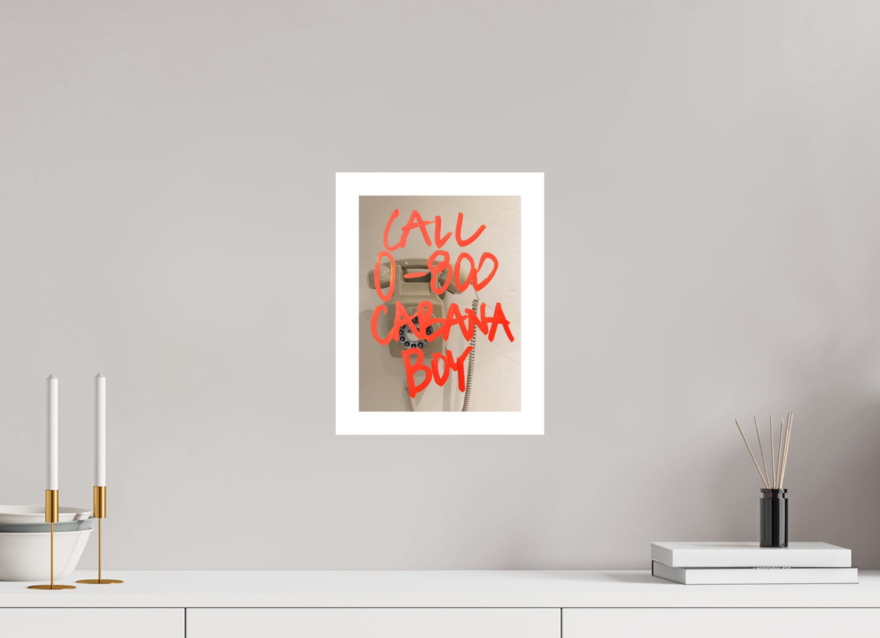 21 x 28 cm, Luxe Paper Print unframed The Cabana Boy - "I just called" Special CABANA EDITION