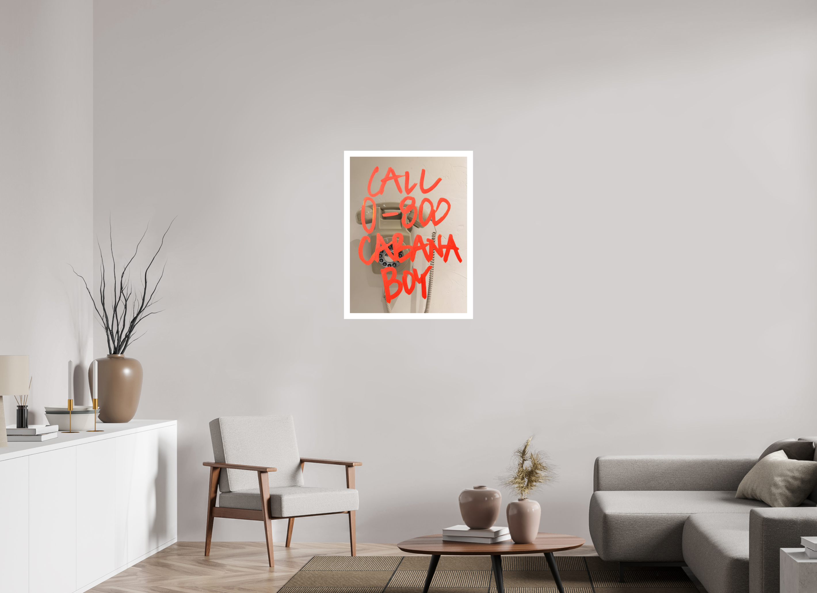 60 x 80 cm, Luxe Paper Print unframed The Cabana Boy - "I just called" Special CABANA EDITION