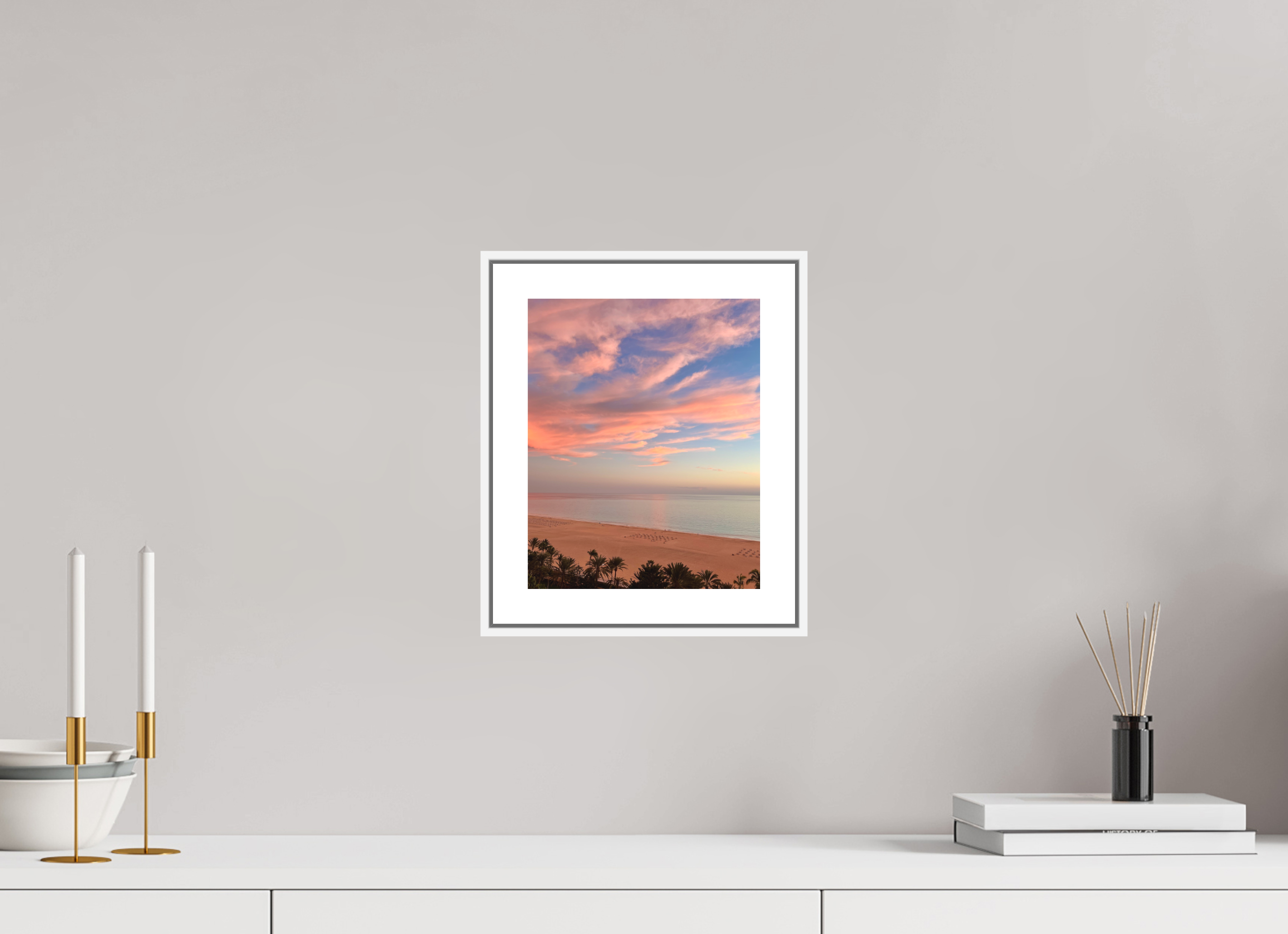 20 x 25 cm, Luxe Paper on Dibond with White Floater Frame my kinda fireplace