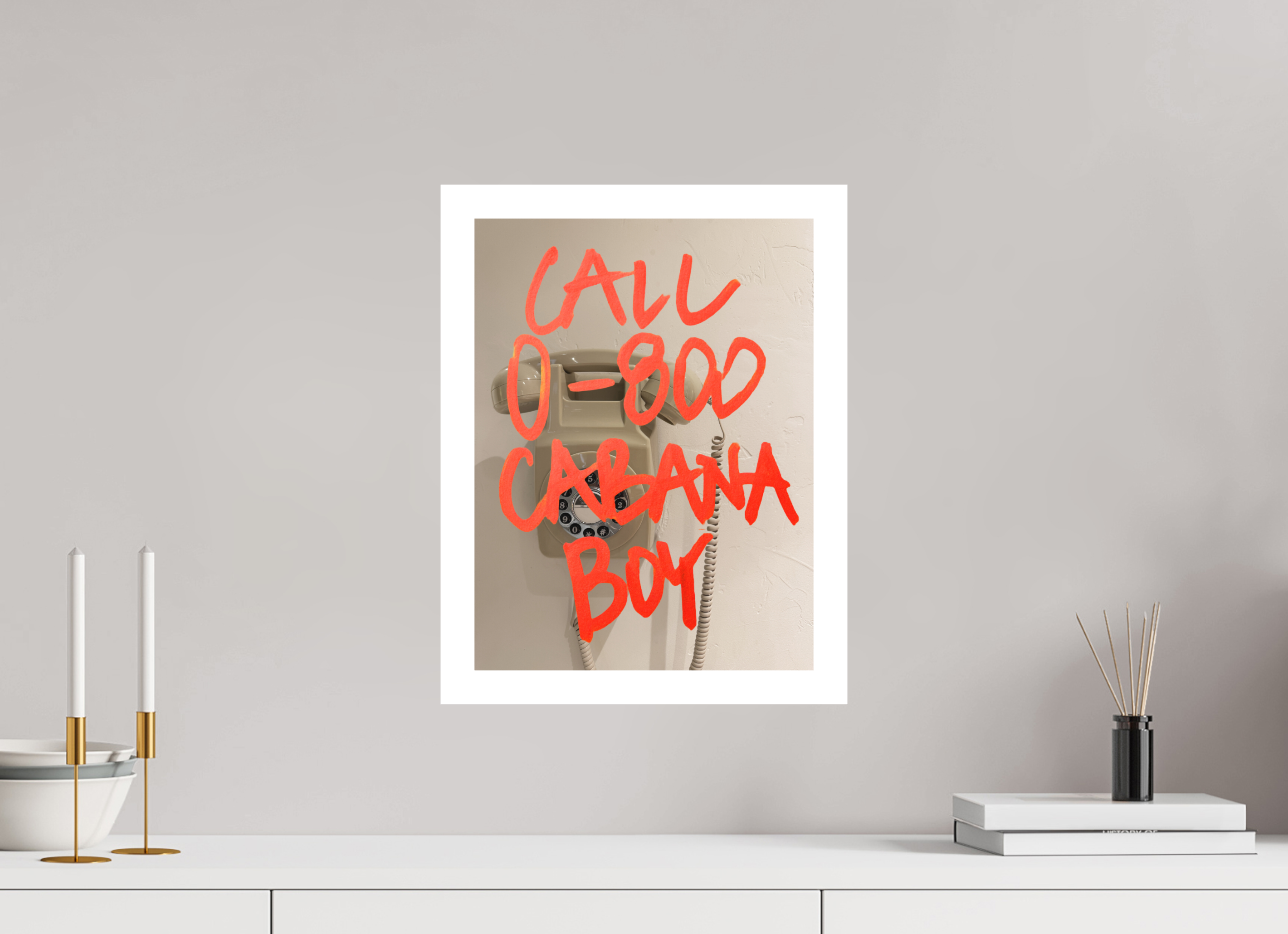 30 x 40 cm, Luxe Paper Print unframed The Cabana Boy - "I just called" Special CABANA EDITION