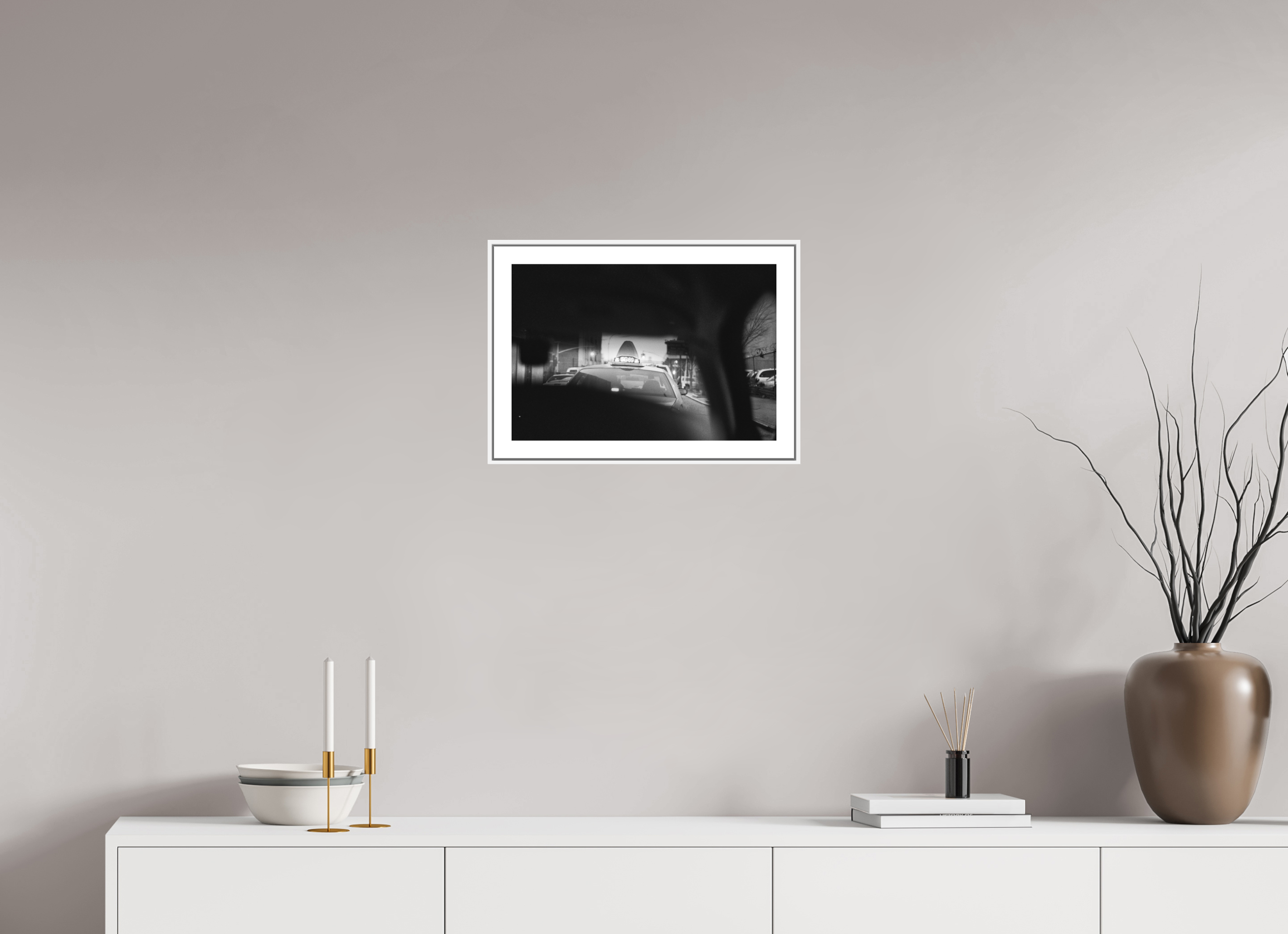 45 x 30 cm, Luxe Paper on Dibond with White Floater Frame CAB from the NY50MM series